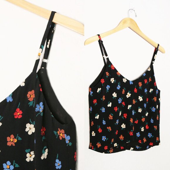 Madewell Button-Down Cami in Pressed Flowers 2 Manet True Black Vintage Inspired - Picture 10 of 15
